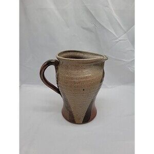 Unique Vintage Hand Thrown Pitcher Signed Salt Glaze